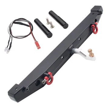 

1PC 1/10 Axial SCX10-II Model Car Rear Bumper Anti-collision Bumpers W Tow Hook+LED Light Strip for 1:10 90046 RC Cars Part