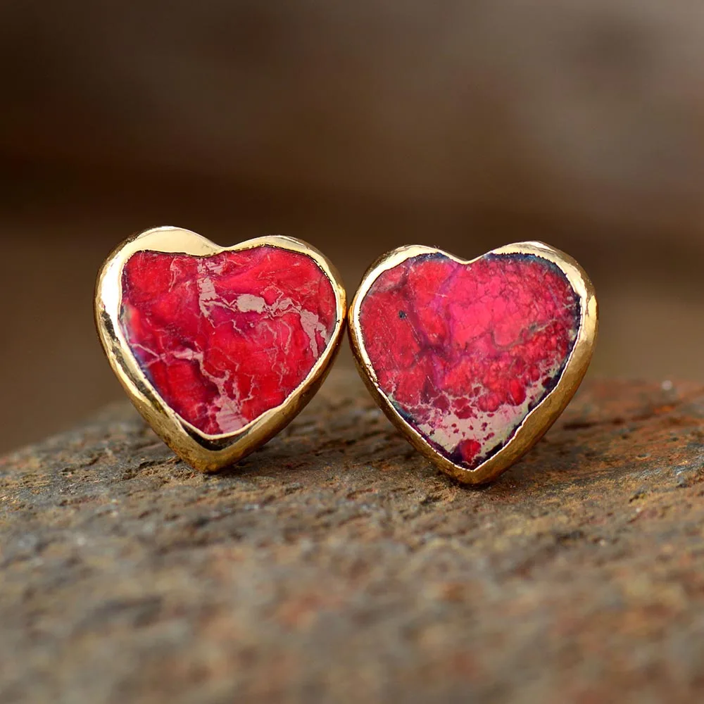 Romantic Heart Shape Earrings Classic Fashion Stud Earring Costume Red Heart Teengirls Jewelry Bijoux Wholesale