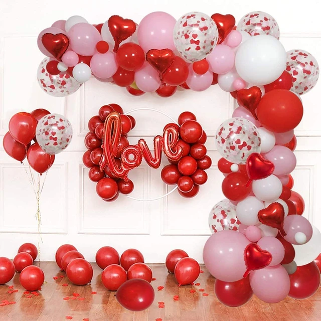 112Pc san valentino palloncino arco palloncini rosa rossi Kit ghirlanda  palloncini Foil cuore rosso decorazioni per san valentino decorazioni per  feste di nozze - AliExpress