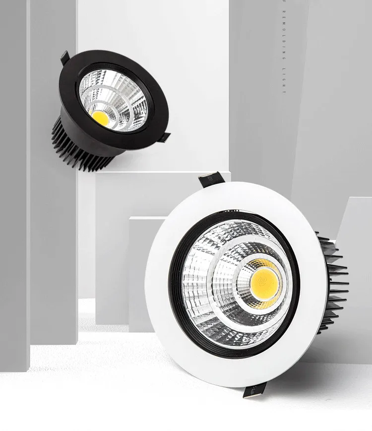 黑色cob射灯led天花灯套装3w5w7w10w12w嵌入式孔灯客厅背景墙筒灯-tmall_01