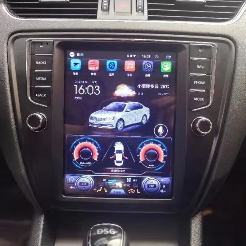 10,4 "tesla стиль вертикальный экран четырехъядерный Android 6,0 Автомобильный Стерео gps навигация для VW Laura octavia 2015-2018