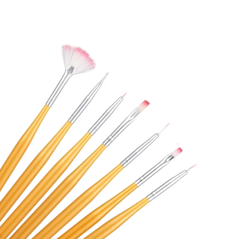 Purple/White/Gold 7pcs/Set Nail Art Painting Brush Pen Manicure Tools  For Acrylic Powder UV Gel Polish Brushes Tools 4