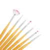 Purple/White/Gold 7pcs/Set Nail Art Painting Brush Pen Manicure Tools  For Acrylic Powder UV Gel Polish Brushes Tools 4