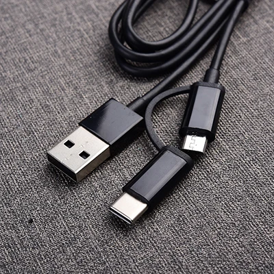 Mi Fast Charger Cable 2in1 Micro USB + USB Type-C Quick Charge Cable For Redmi 8T 8A Note 11 10 9 7 8 Pro Mi 10 9 Pro A3