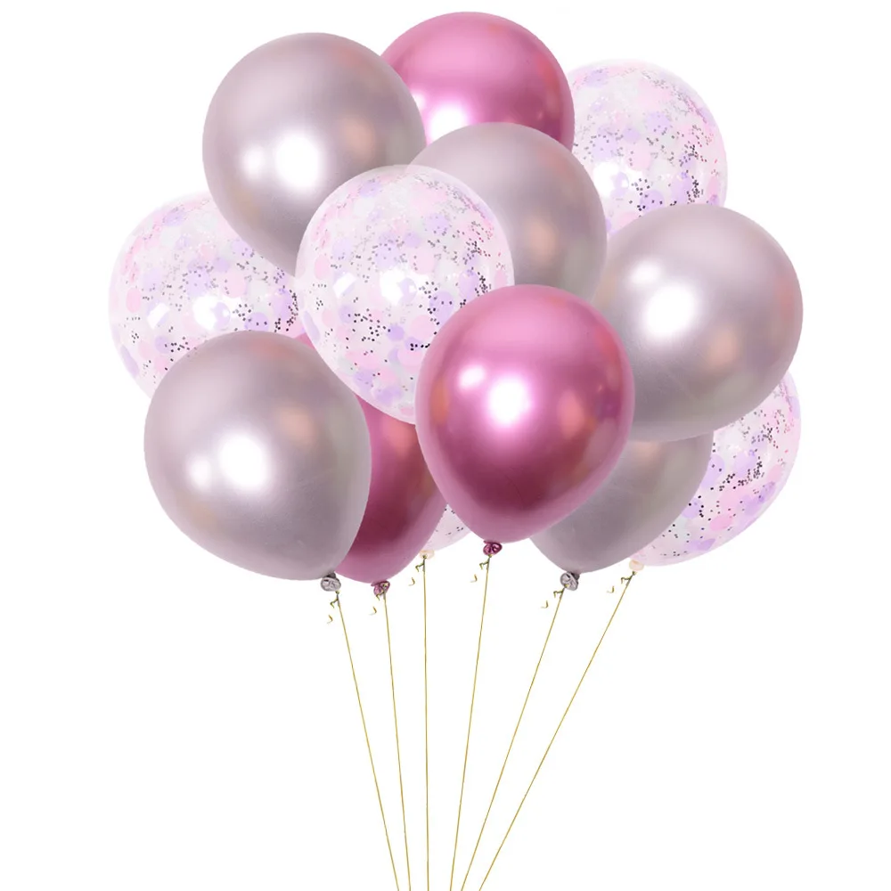 Amazon 12-Inch Metal Confetti Sequin Balloon Set Birthday Party Decoration Holiday Party Decorative