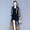 TingYiLi Summer Cardigan Long Chiffon Blouse Shirt Korean Elegant Long Sleeve Ethnic Print Kinomo Cardigan Women 3