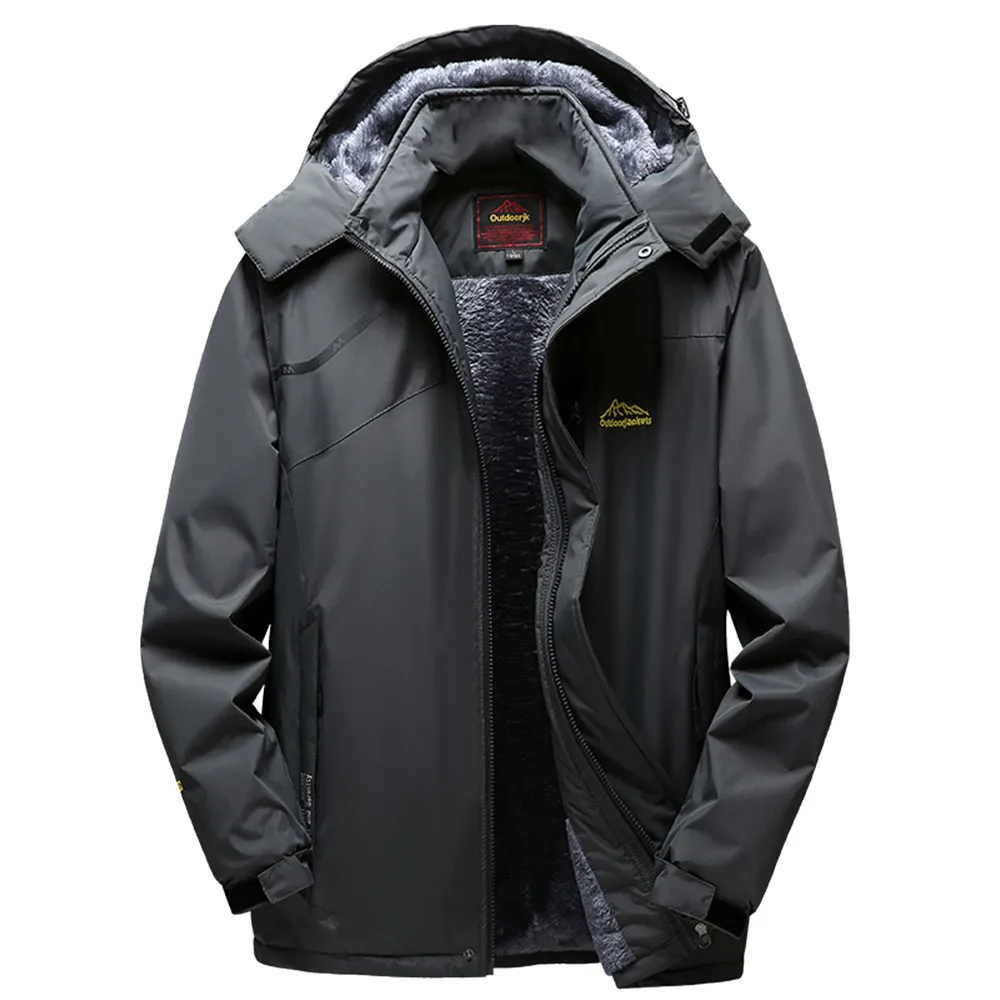 GY SAGACE Softshell Jacket Men Winter Outdoor Cashmere Thickening Hoodie Zipper Sport Outdoor Assault Coat I401009 - Цвет: GY