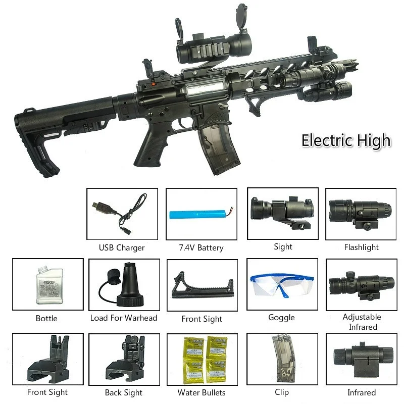 Электрические Версии хобби AR-15 водяной пистолет Спорт на открытом воздухе Live унисекс PUBG CS детский подарок винтовка высокого качества водяные пули