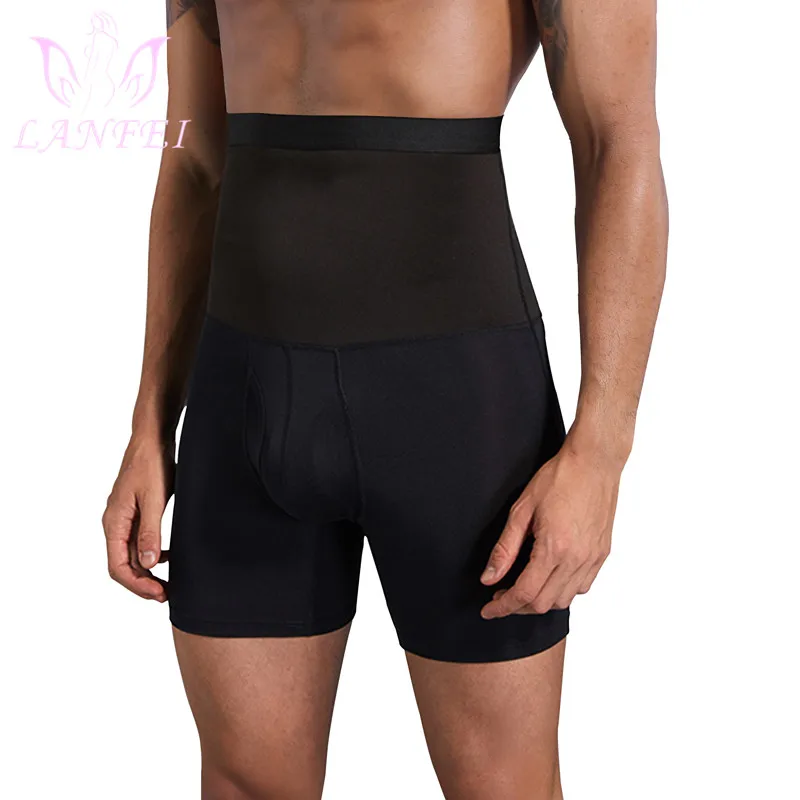 LANFEI Men‘s Sweat Shorts Waist Trainer Legging Shapers Male Body Shape Slimming Sauna Sport Gym Running Capris Hot Thermo Pant shapewear underwear