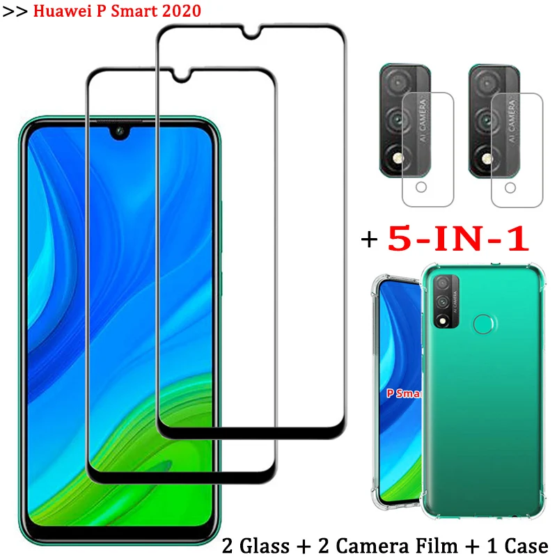 5-в-1 стекло чехол p smart 2020 huawei honor 9a защитное на п смарт хонор 9а 9 с пленка хуавей