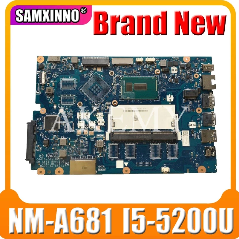 Материнская плата для ноутбука For Lenovo Ideapad 100-15IBD 5B20K25458 SR23Y I5-5200U CG410/CG510 NM-A681 |