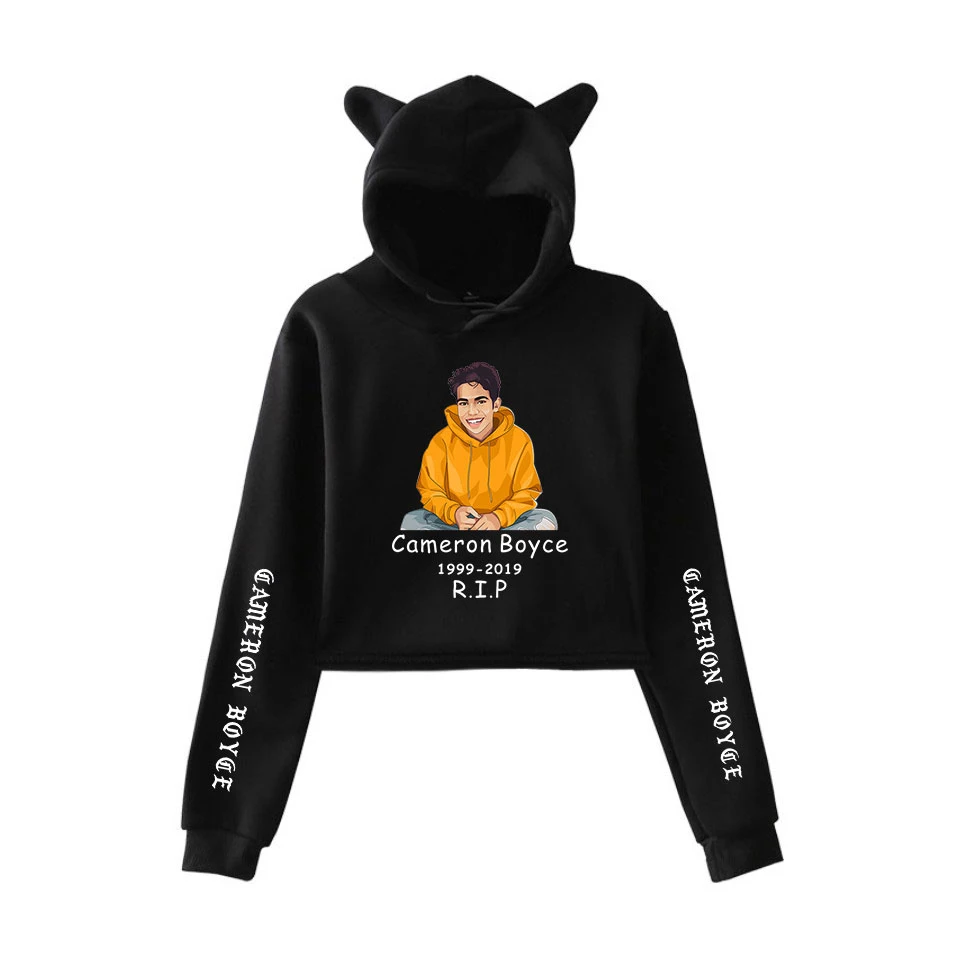 2019 R.I.P. Cameron Boyce Masterpiece Descendants 2D print fashion trend sala Cat Crop Top Women Hoodies Sweatshirt Sexy clothes