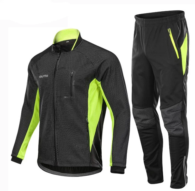 

Winter Warm Fleece Riding Jacket and Pant Windproof Thermal Outdoor Sportswear Waterproof Man Racing Bicycle Hiking Cycling Sets