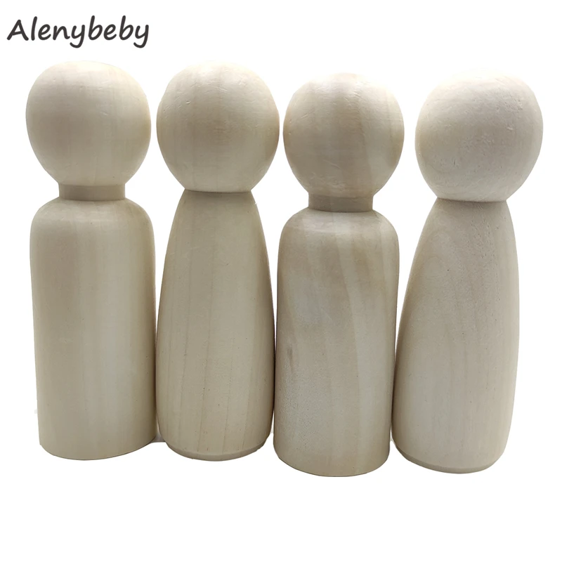 

12 см, мужские и женские декоративные деревянные колышки в форме людей, необработанные деревянные колышки, кукольные тела, отлично подходят для свадебного искусства и ремесла