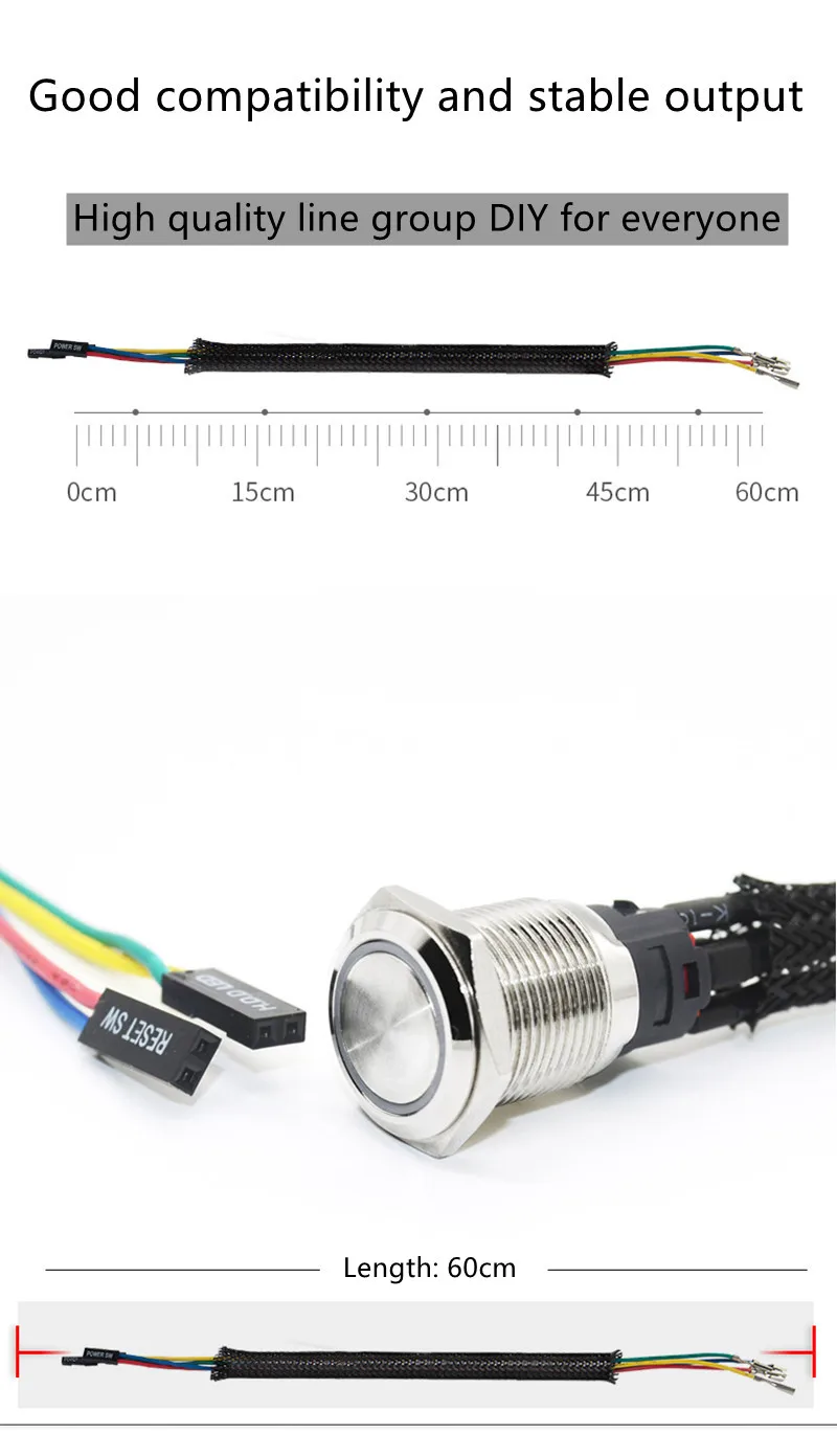 ddiy água do cabo da placa-mãe de 60cm 3-6v