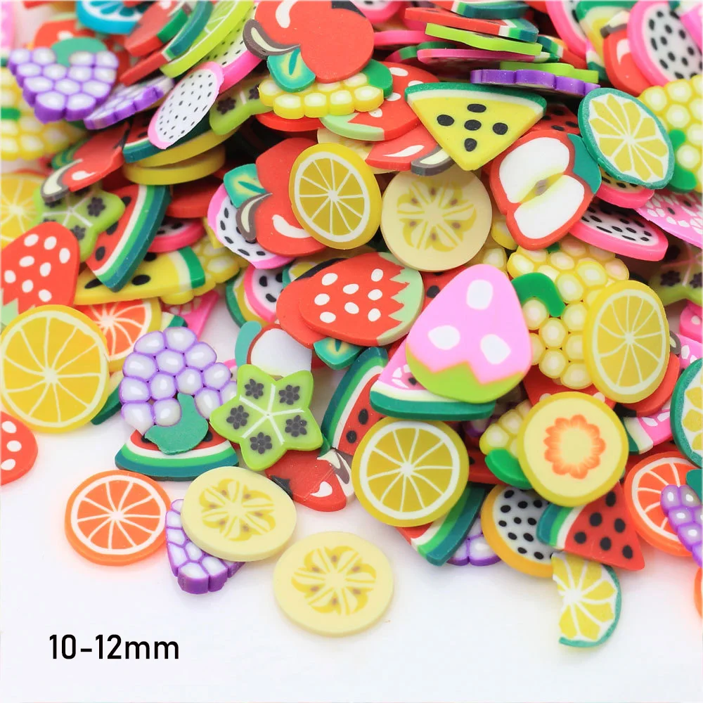 25Pc Mini Colorful Polymer Clay Fruits Slices for Kids Roy Slime Accessories DIY 