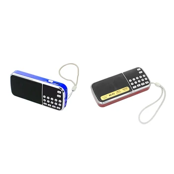 

L-088 Mini MP3 Music Player Speaker with LED Flashlight Auto Scan FM Radio Receiver Support TF/SD/USB