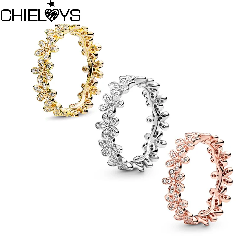 CHIELOYS хит продаж модные 3 цвета DAZZLING Daisies кольцо ручной работы женское совместимое