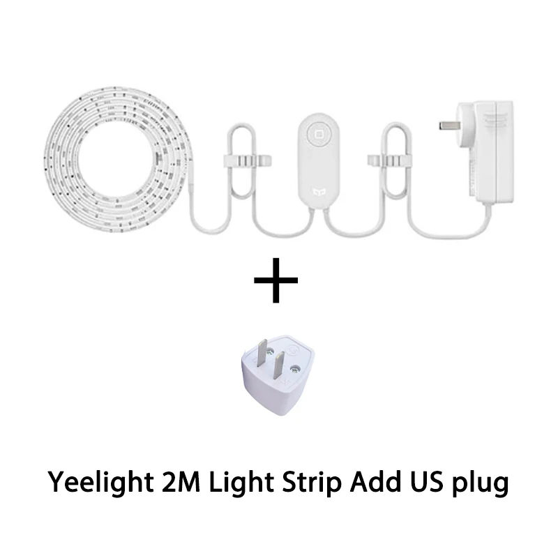 1pcs add US Plug Yee светильник RGB светодиодный 2 м умный светильник-полоса умный дом для Mi Home приложение WiFi работает с Alexa Google Home Assistant 16 миллионов красочных - Цвет: 1pcs add US Plug
