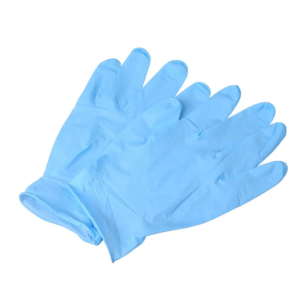 

100Pcsa Grade Disposable Blue Nitrile Gloves 9 Inch Inspection Protective Gloves Clean Cut Resistant Gloves