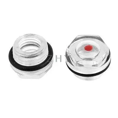 

2 Pcs Air Compressor Fittings 3/8"PT Male Thread Plastic Oil Level Sight Glass