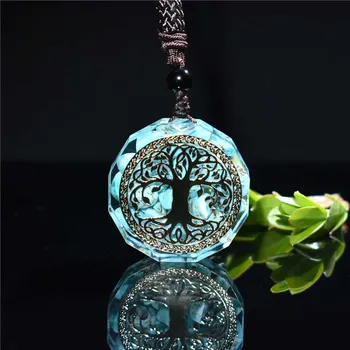 

Orgone Pendant Tree Of Life Energy Pendant Necklace for Women Men Blue Crystal Natural Stone Meditation Jewelry Dropshipping
