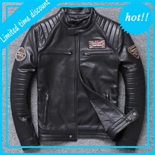 Мужские черные Куртки из натуральной кожи большого размера, профессиональная мотоциклетная Байкерская мягкая куртка высшего качества, пальто на молнии с рисунком