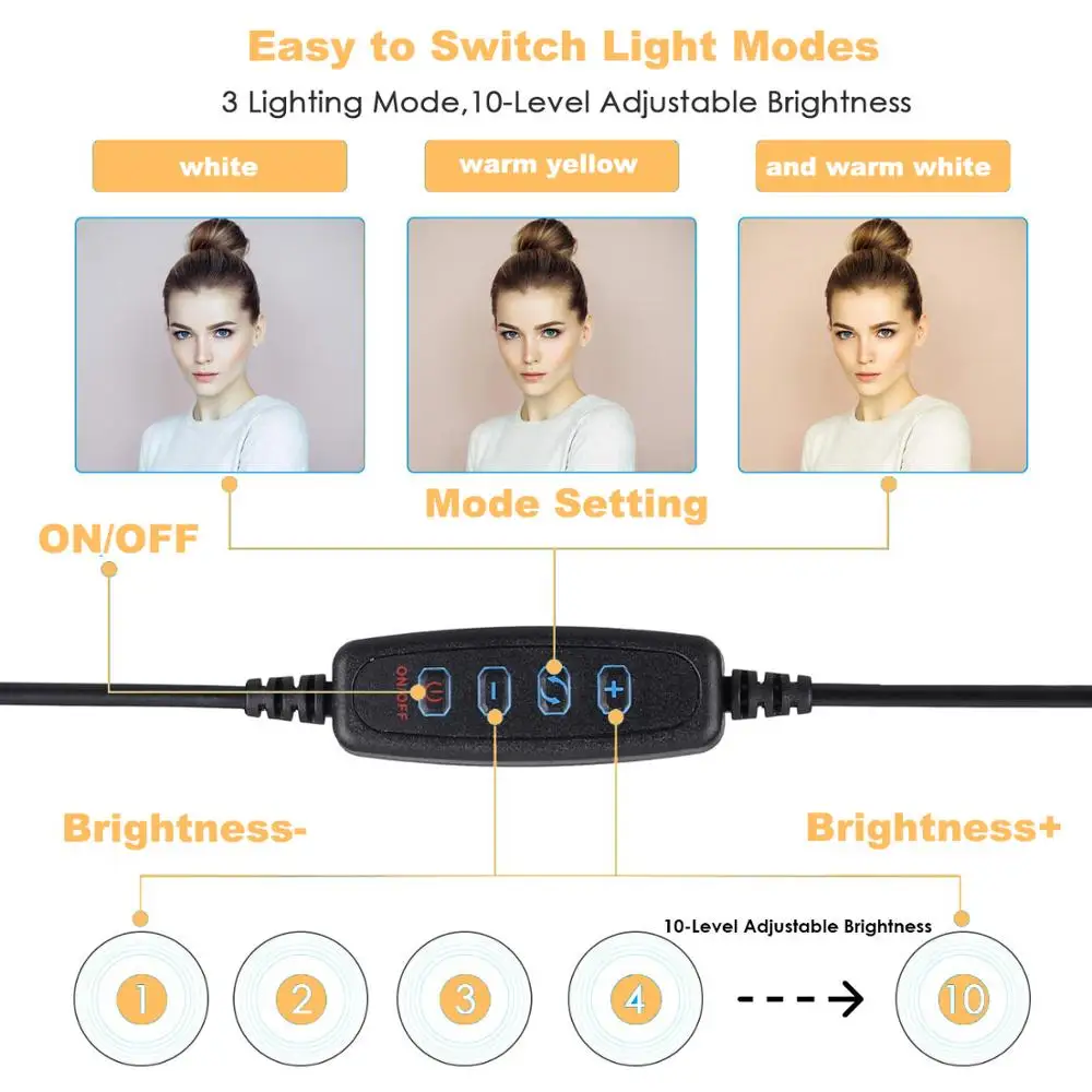 10 дюймовый светодиодный кольцевой светильник для селфи с подставкой штатива