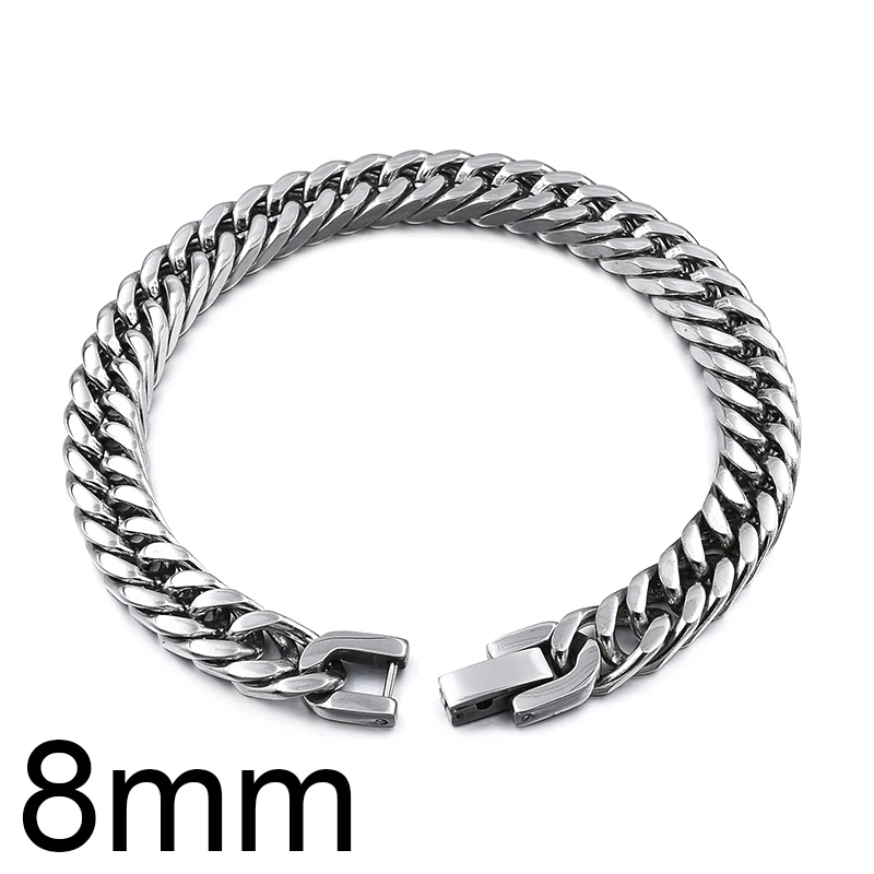 Chain Bracelet GOKADIMA 2025 Rock Man Antique Finished Stainless Steel Cuban Men Wrist Hand Jewelry Gift Party stainless steel bracelet
