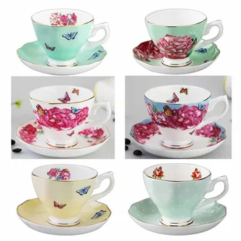 

China Tangshan Guci coffee cup set ceramic dish British afternoon tea creative variety of high-grade cups 180ml coffee mug