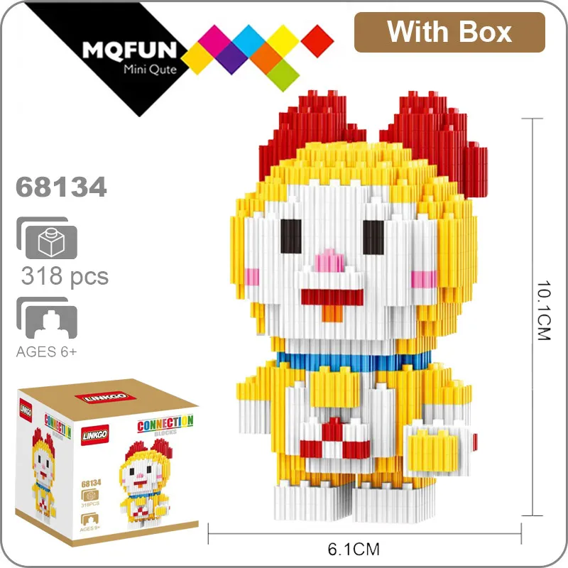Linkgo милые аниме из мультфильмов Doraemon Dorami Мини фигурки алмазные мини строительные блоки кирпичи сборки модели образовательных игрушек