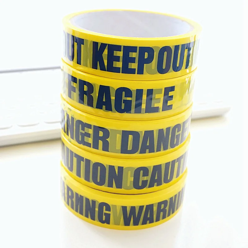 1 Roll 24mm*25m Yellow Warning Sign Tapes DIY Sticker Caution Danger Barrier Safety Reminder For Store Warehouse Factory School