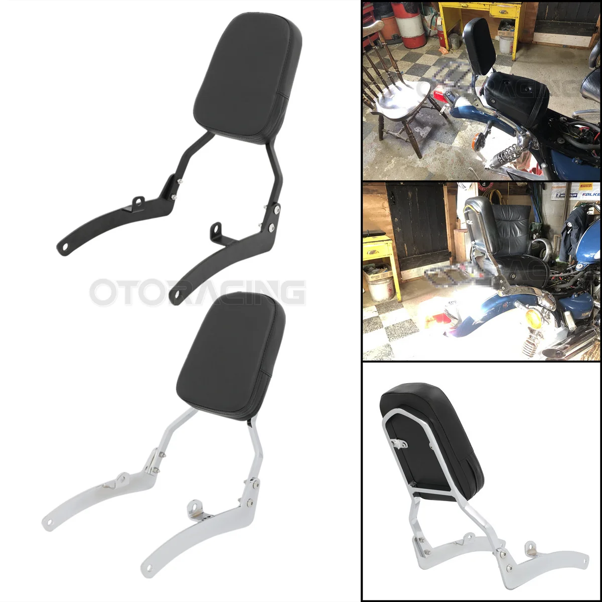 Motorcycle Rear Passenger Backrest Sissy Bar For Yamaha Virago 400 535 ...