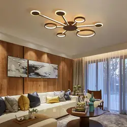 Современный светодиодный декоративный потолочный светильник для гостиной, спальни, кабинета, дома, цвета кофе, потолочный светильник