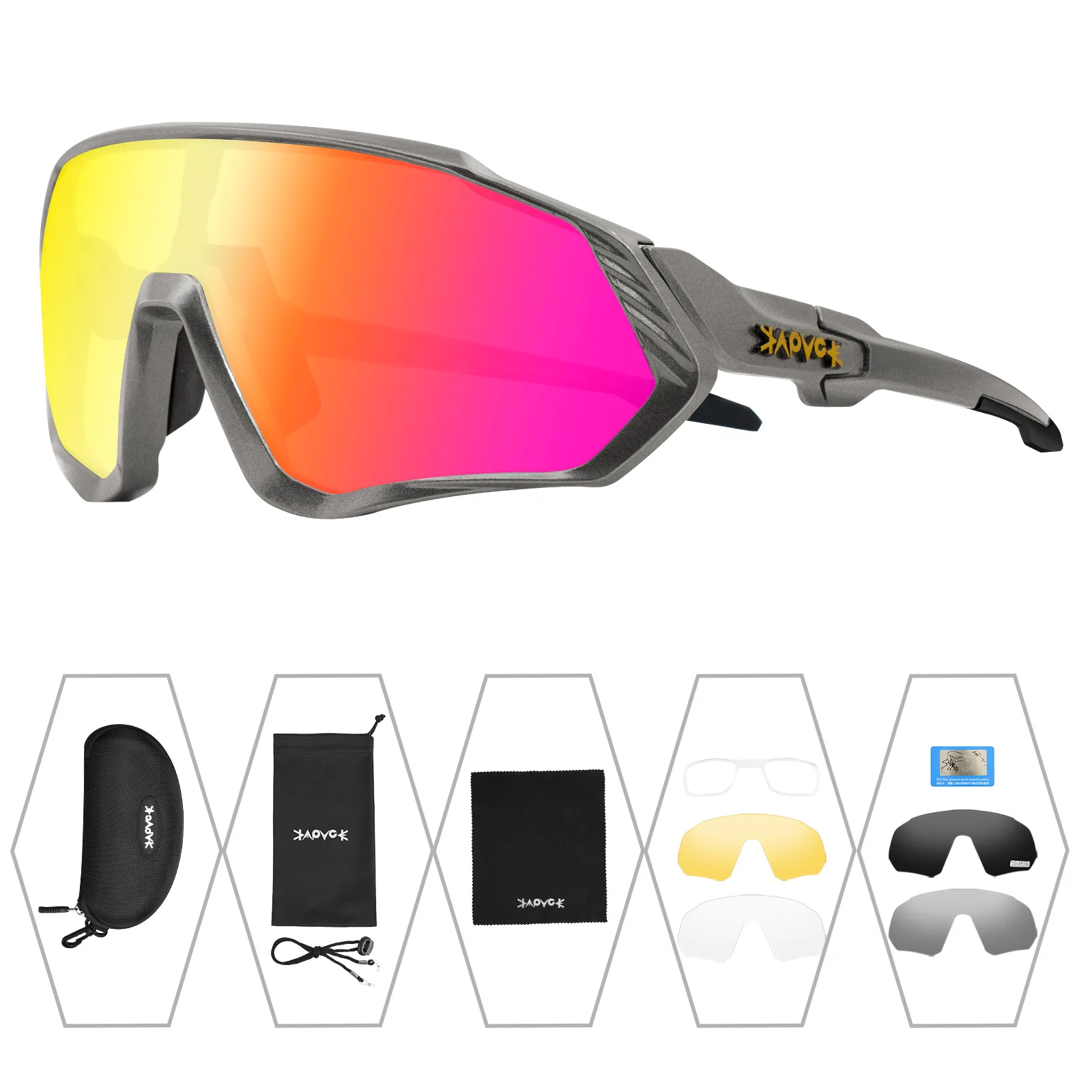 2024 Polarized Glasses 5 Lens Women Men Road Bike Sunglasses Cycling Mountain Bicycle Driving Fishing Retro Eyewear_voghion.com