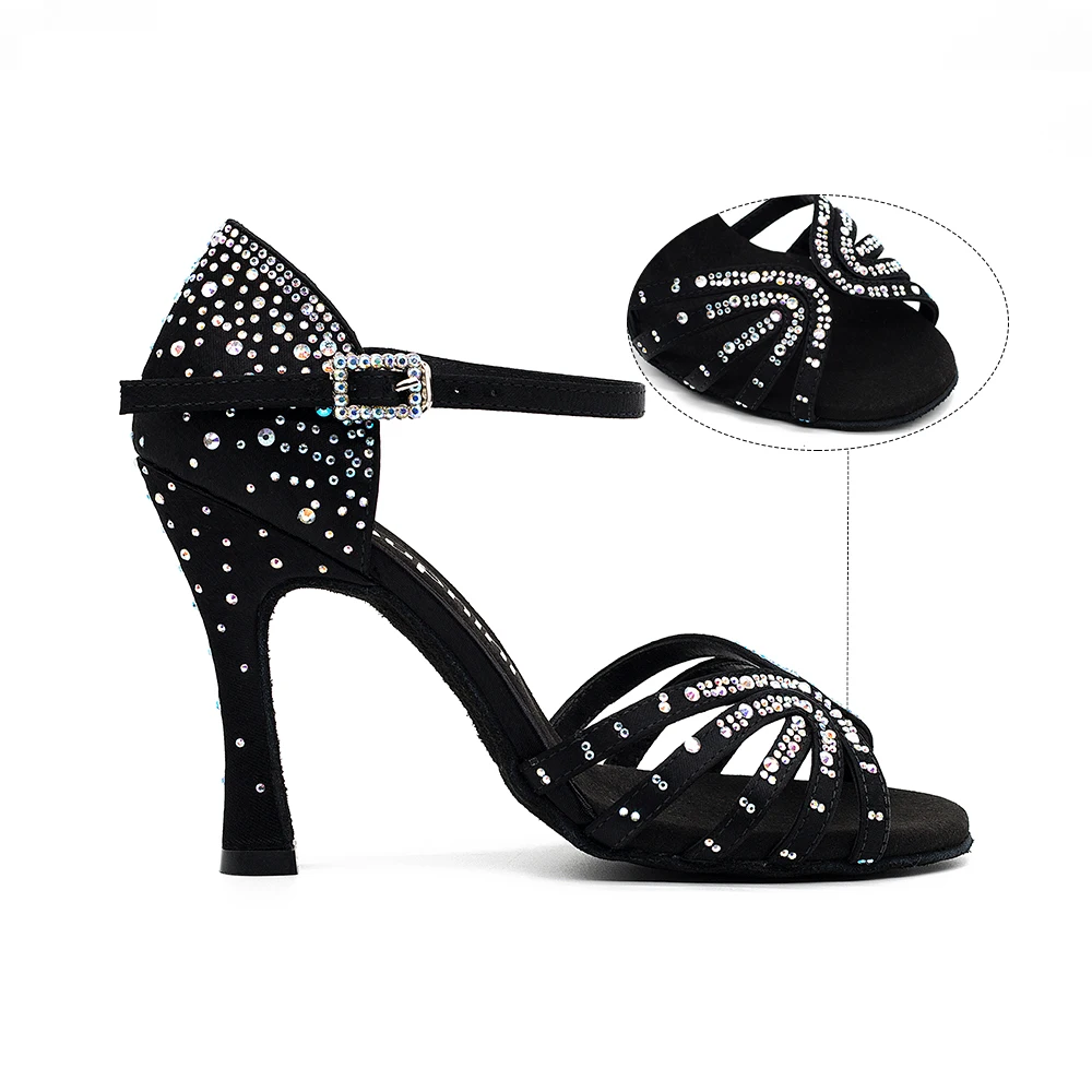 Бесплатная доставка Suphini Новинка Шикарные туфли для латинских танцев Вечерние