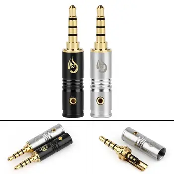 

Areyourshop 3.5mm 4 Pole Stereo Earphone Pins Gold-Plated Audio Connector