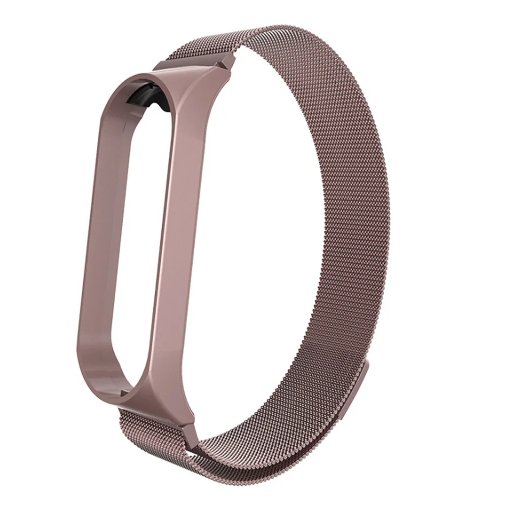 Rose pink BOORUI металлический ремешок для Xiaomi mi Band 3 4 стальной mi band 4 металлический магнитный mi lanese mi band 3 металлический ремешок умные аксессуары - Цвет: Rose pink