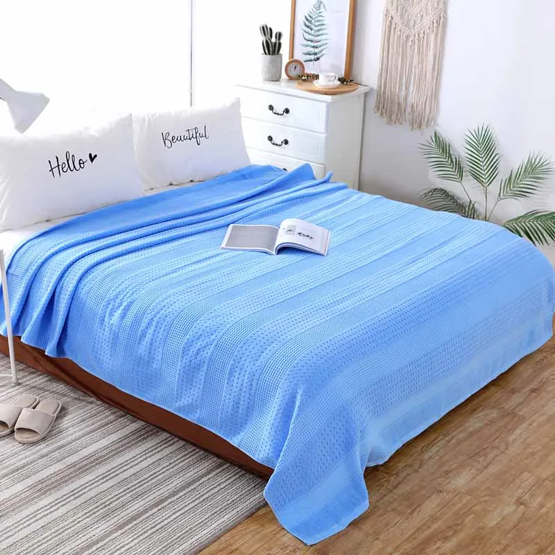 Simanfei полотенце одеяло s сплошной цвет хлопок толстый один двойной полотенце мягкое воздухопроницаемое одеяло детская комната украшение одеяло - Цвет: 15