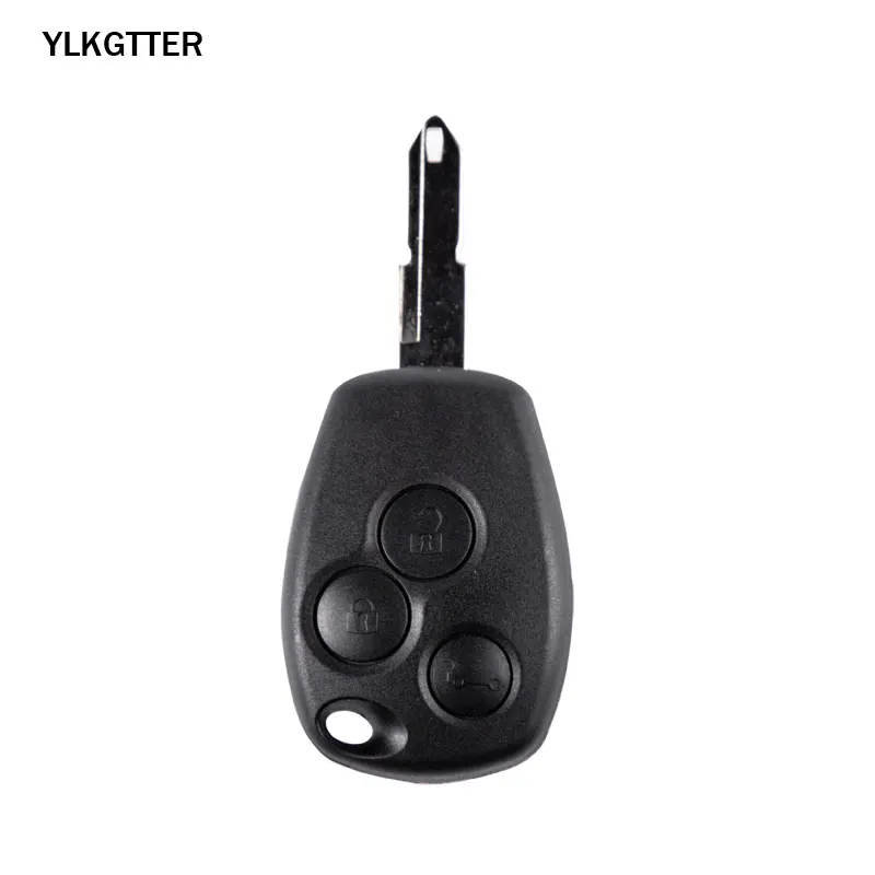 Black YLKGTTER 3 кнопки дистанционного ключа автомобиля для Renault Duster Logan Fluence Clio Vivaro Megane Лагуна с чипом 433 МГц PCF7946 NE72 лезвие - Цвет: Black