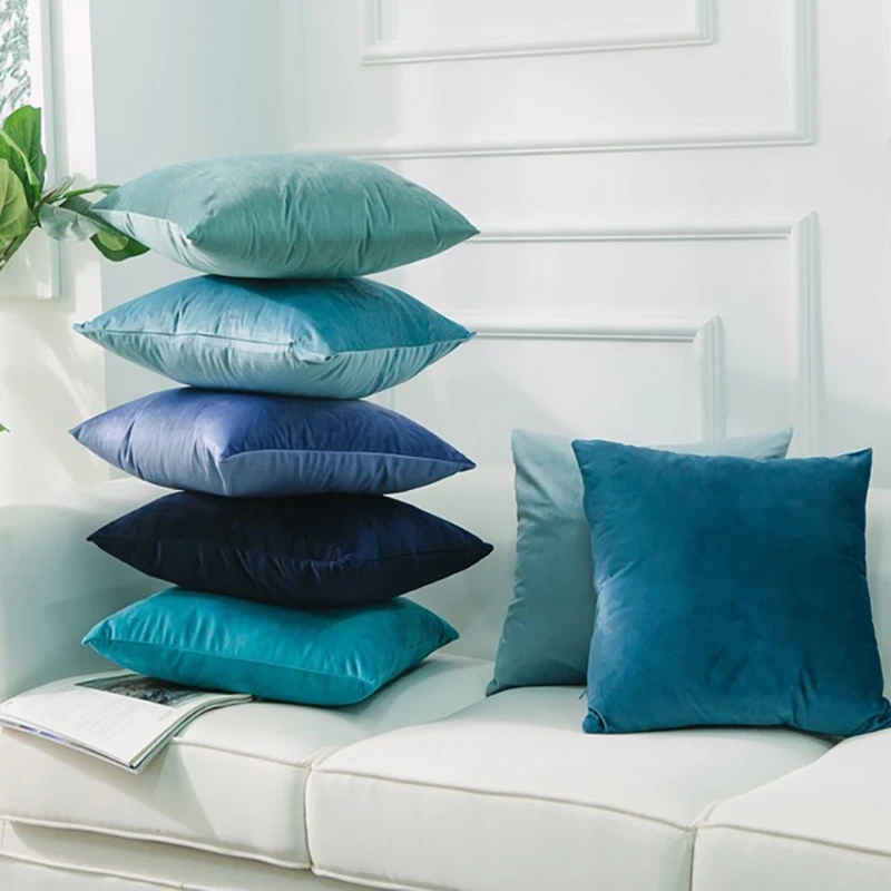Nordic Style Velvet Pillowcase Simple Solid Throw Cushion Covers Square Pillow Cover for Bedroom Sofa Living Room Decoration