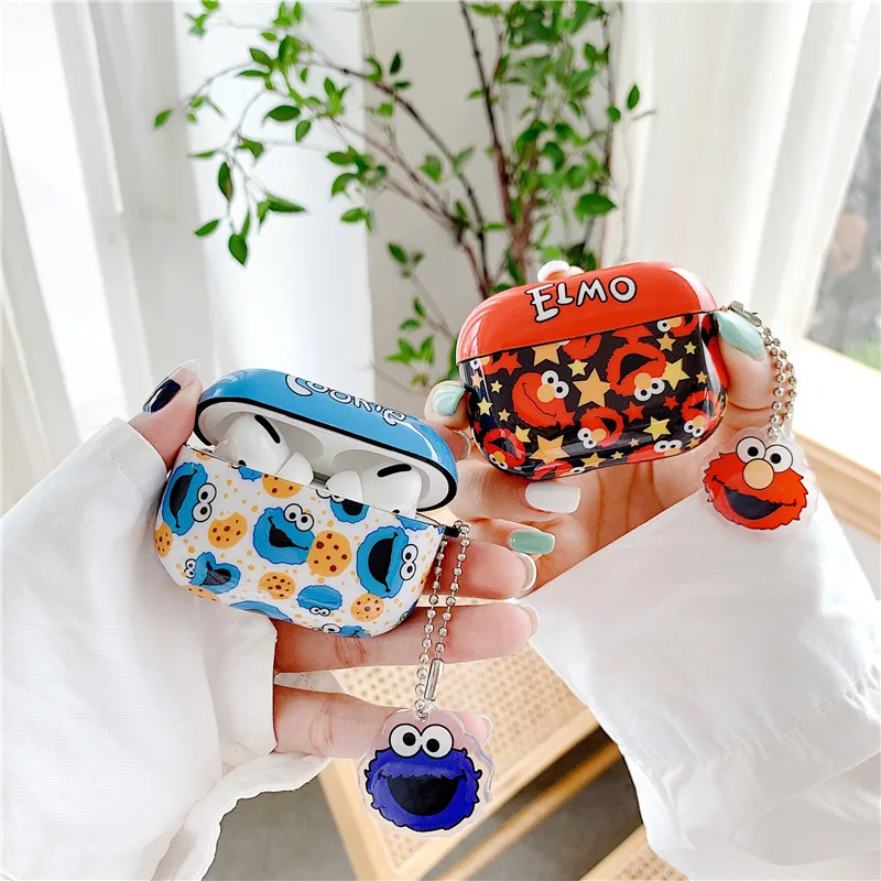 Милые мягкие чехлы для наушников с персонажами из мультфильмов Улица Сезам Элмо