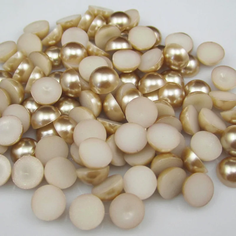 Imitation Pearl Beads ABS Imitation Pearl Half Round Flatback 100-1000pcs/Bag 3/4/5/6/7/8/10mm For DIY Jewelry Findings Making