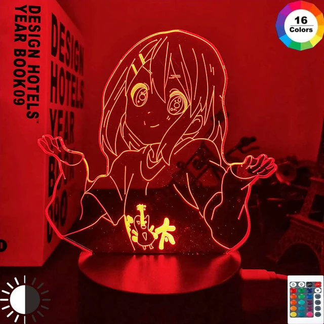 Acrylic Led Night Light Lamp Anime K ON Yui Hirasawa for Bedroom Decorative Room Nightlight Birthday Gift 3d Table Light Manga _   - AliExpress Mobile