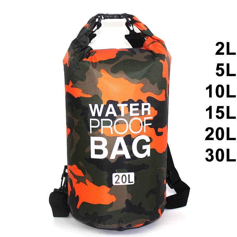 Swimming-Bag Dry-Sack Fishing Waterproof Camouflage-Colors Storage Kayaking 10L 2L 5L