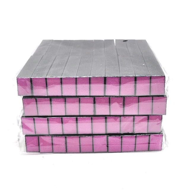 50 Pcs/lot Black Sanding Nail File Block Colorful Sponge Buffer Block UV Gel Polishing Nails Accessories Tools Manicure Kit pink