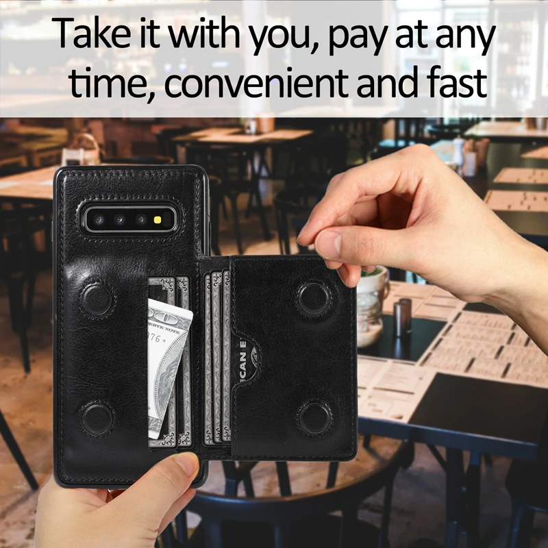 Роскошный чехол для телефона samsung Galaxy S10 S10 Plus, чехол с отделением для карт, поддержка samsung Galaxy S10E, чехол из искусственной кожи