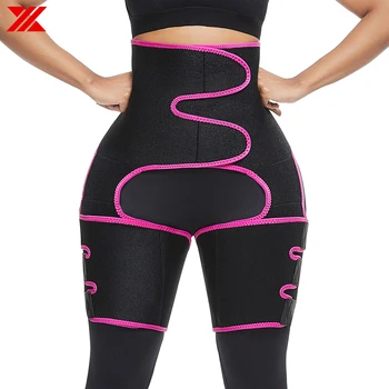 

HEXIN Woman High Waist Sweat Thigh Trimmers Leg Shaper Neoprene Slimming Belt Control Fat Burning Wraps Embossed Velcro Belt