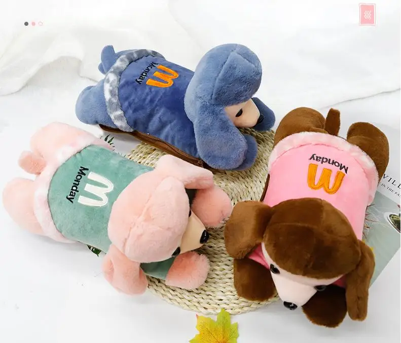 Botella de agua caliente de dibujos animados de felpa, calentador de manos recargable para estudiantes, almohada tridimensional de ciervo/extraíble y lavable