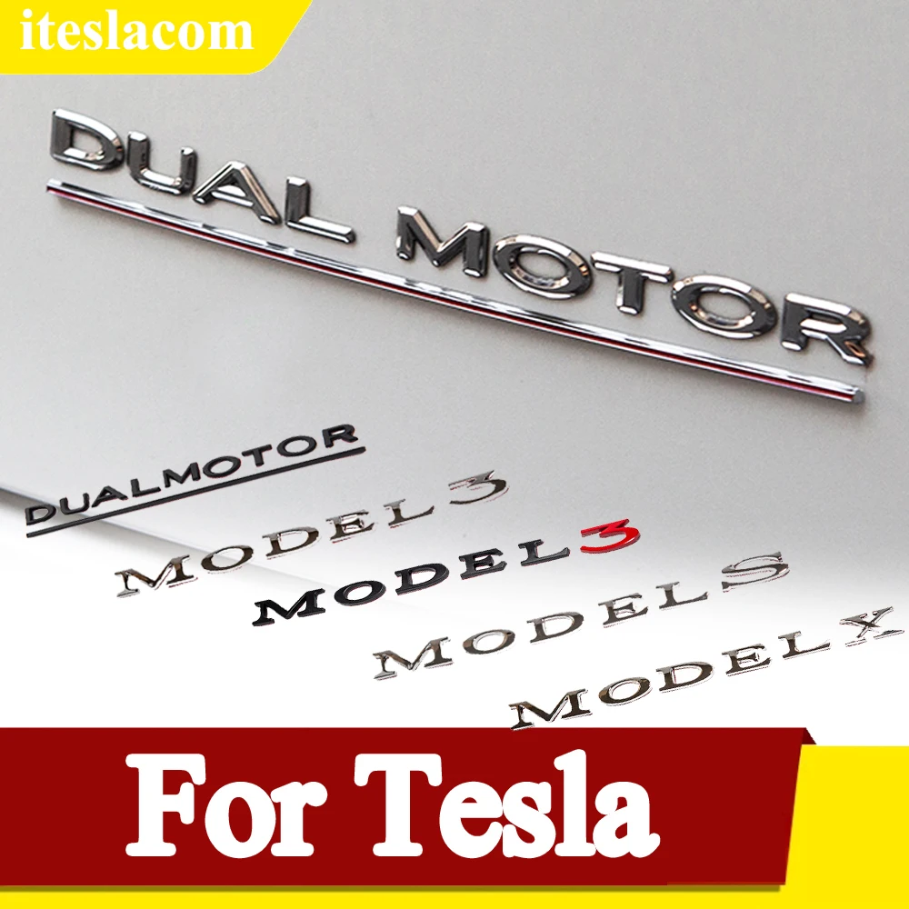 

Logo Sticker For Tesla Model 3 Accessories Zinc Alloy Tail Letter Label Stickers For Tesla Model X S Y Car Styling